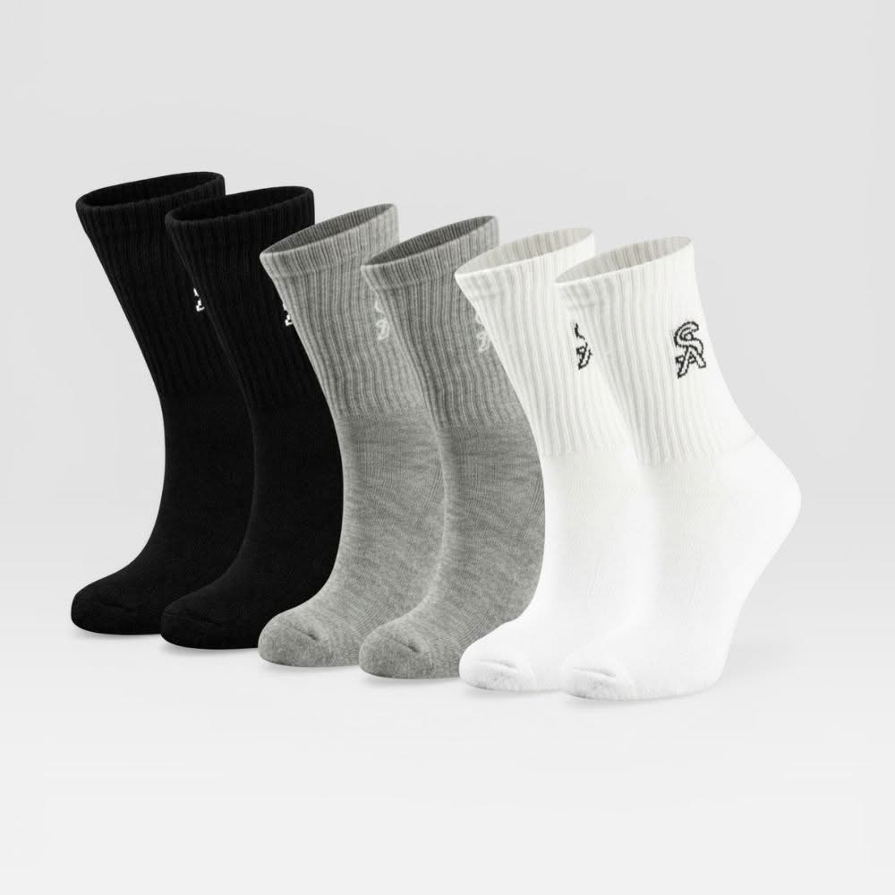 Sockly Essential sokken mix zwart wit grijs vooraanzicht
