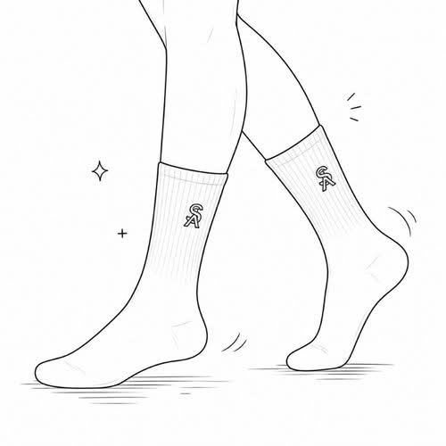 Illustratie van iemand die loopt met sockly sokken
